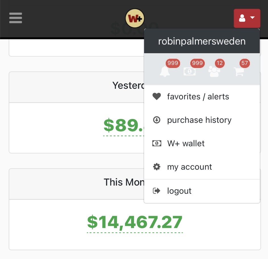 Robin Palmer's WarriorPlus dashboard showing $14,467.27 in monthly sales